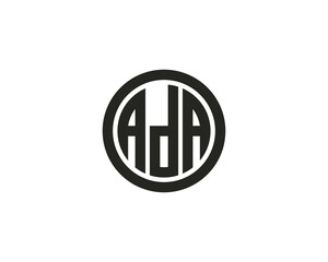ADA logo design vector template. logo, design, logo design, vector, letter, monogram, creative, icon, template, sign, symbol, brand, unique, initial, modern, alphabet.