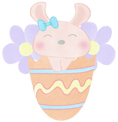 Rabbit easter watercolor
