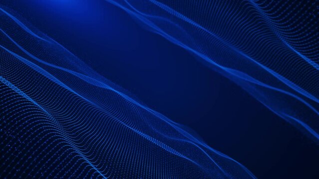 Digital cyber wave Cyber technology background. Futuristic digital wave. Dark cyberspace. wave. big data, futuristic. Hi tech information flow, blockchain, bigdata corporate . 4K 3D data flow