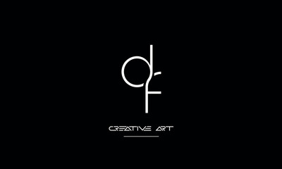 DF, FD, D, F abstract letters logo monogram