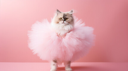 Fluffy cat ballerina