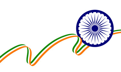 indian flag with ribbon style,indian flag tricolor for republic day and independance day with transparent background