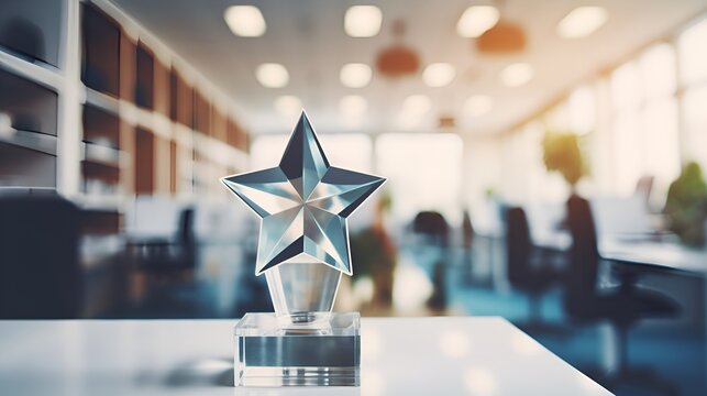 Employee recognition in an empty blurry space , Employee recognition, empty blurry space