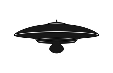 A Space UFO black Silhouette vector