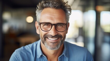 Obraz premium portrait of smiling and friendly looking middle aged attractive businessman
