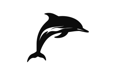 Fototapeta premium A Dolphin vector silhouette isolated on a white background
