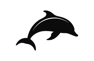A Dolphin vector silhouette isolated on a white background