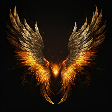 Golden or fiery wings