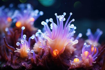 Fototapeta na wymiar Nudibranch Extravaganza: Close-up of colorful nudibranchs against a backdrop.