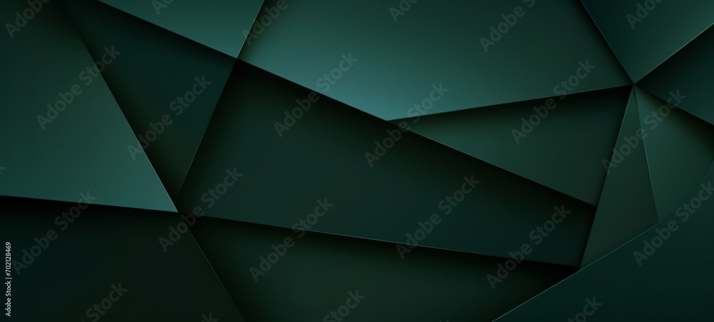 Poster abstract texture dark green background banner panorama long with 3d geometric triangular gradient sh
