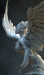 beautiful bird statue,Generative AI