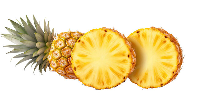  Fresh Pineapple Fruit isolated on transparent background