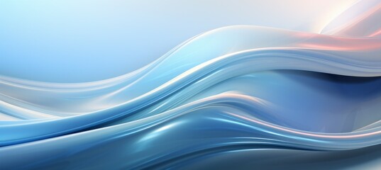 Abstract dynamic blue solid wave flow background. Generative AI technology. - obrazy, fototapety, plakaty
