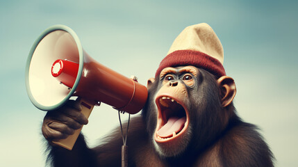 Monkey with a megaphone