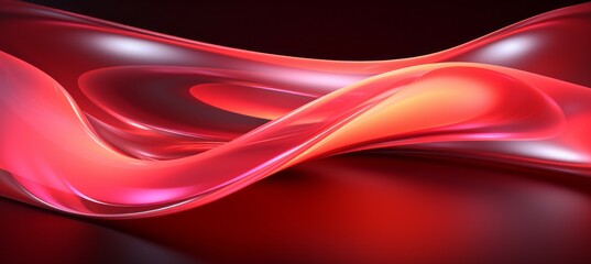 Abstract dynamic red light wave flow background. Generative AI technology.	
