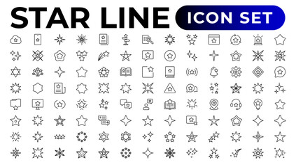 Star icon collection. Different stars set.Outline icon collection.