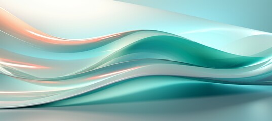 Dynamic solid green wave flow background. Generative AI technology.