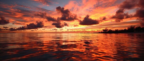 Captivating Colors Of Bahamian Sunsets Mirrored In Serene Island Seas