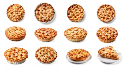 Foto op Plexiglas Collection Apple pie isolated on transparent or white background, png  © KimlyPNG