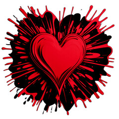 Heart Splash sticker (red).