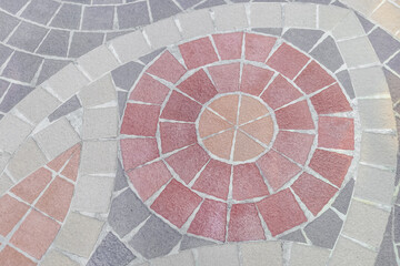 Beautiful ceramic tiles floor on walkway