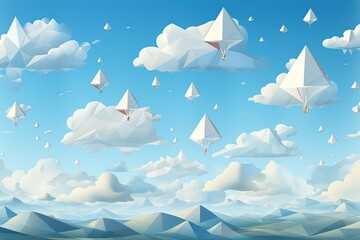 Obraz premium Vector paper airplane for creative concept 