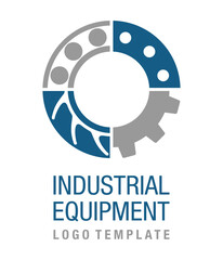 Industrial Equipment, Machinery Parts logo - obrazy, fototapety, plakaty