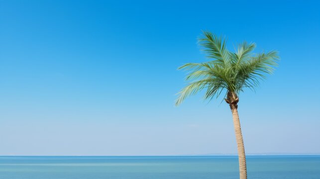 The background of palm trees. Generative AI