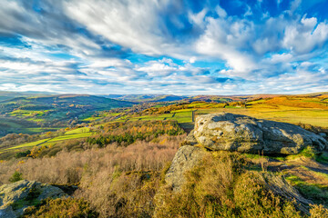 outum landscape with sky and clouds, Millstone Edge