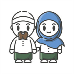 Obraz na płótnie Canvas Muslim couple illustration 