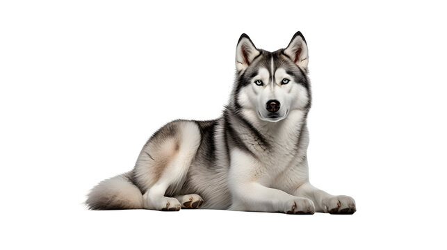 Husky Image, Transparent Canine, PNG Format, No Background, Isolated Siberian Husky, Majestic Dog Breed