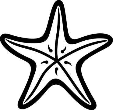 recommend clip art: Starfish silhouette icon in black color. Vector template for laser cutting wall art.