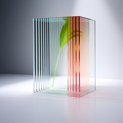 glossy product stand,crystal clear glass shapes,abstract modernism ai generated 