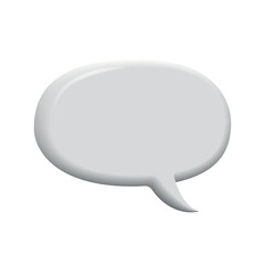 3D speech bubble icon, isolated on background.