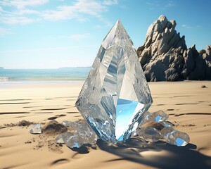 Obraz premium Clear diamonds and beaches. Generative AI