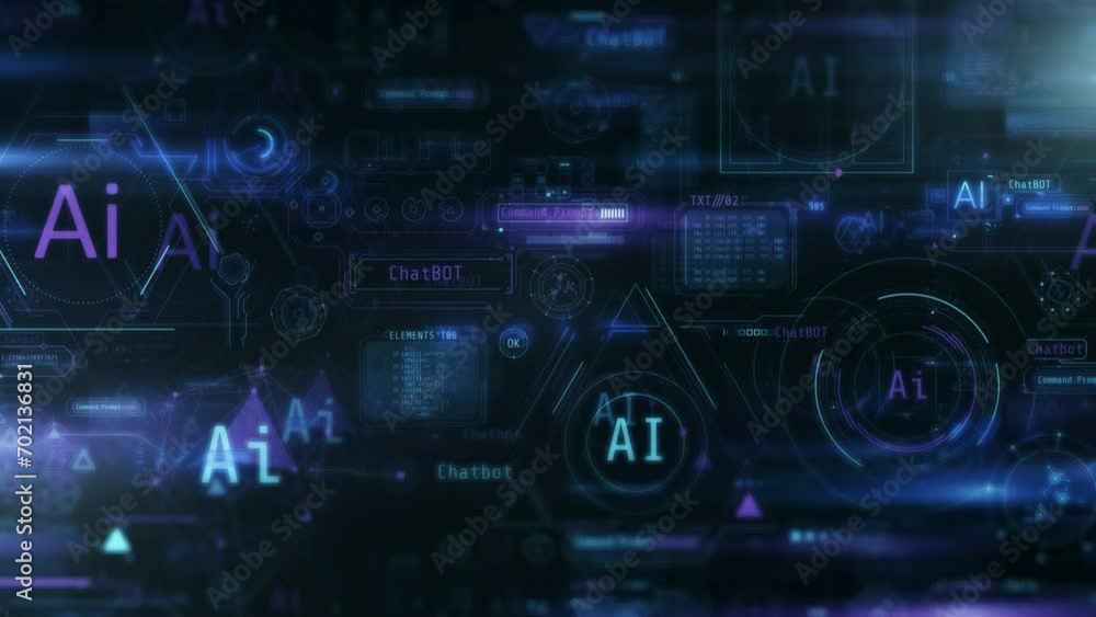 Aufkleber digital space of artificial intelligence with data.