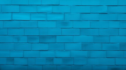 Turquoise blue brick wall background photo. Generative AI