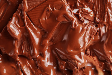 Sweet melted chocolate background. Mass of chocolate.