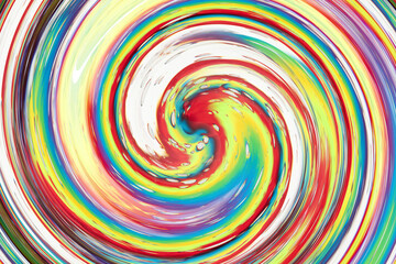 Fototapeta na wymiar Swirling rainbow background with colorful stripes.