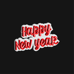 Happy new year typography vector print design