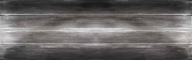 Close up of an empty wide gray wooden background. Widescreen vintage background