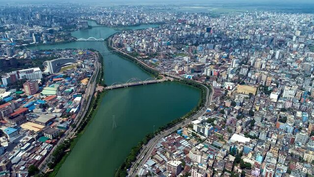 Dhaka Landmarks from the Air,Our footage captures the stunning landscapes and cityscapes of this vibrant city, giving you a unique perspective of its beauty.