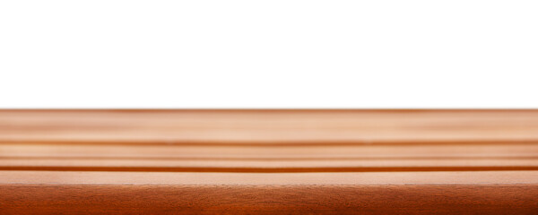 Brown Wooden Desk Table or Floor. Old Wooden Boards Isolated on White.
