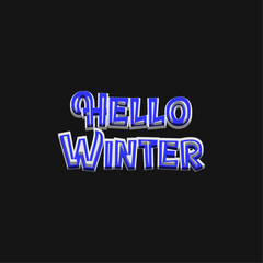 Hello winter lettering motivational print design