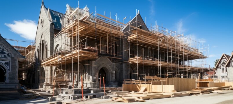 Church construction. Generative AI technology.	
