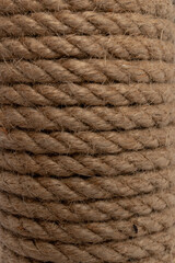 Sisal rope cat scratcher in close-up.
