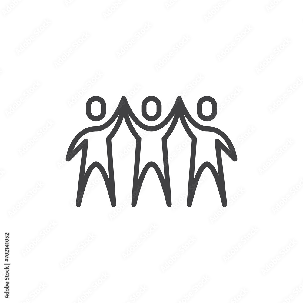 Poster unity team line icon