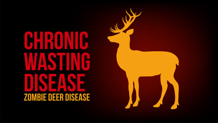 Chronic Wasting Disease concept. illness outbreak. pandemic. Microscope virus close up Design for poster banner social media post