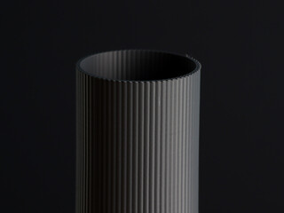 3D printed object with a striped textured surface, made using thermoplastic filament 