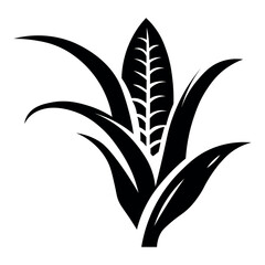 Corn black vector icon on white background © Adam